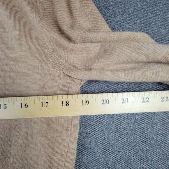 Moulinette Soeurs Anthropologie M Tan Wool Kitten Bow Halfway Button Sweater1015 - Picture 7 of 8